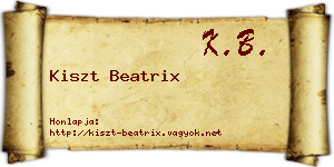 Kiszt Beatrix névjegykártya